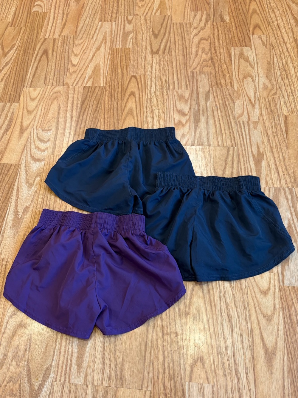 3-Pack Athletic Running Shorts in Navy and Purple - Picture 2 of 5